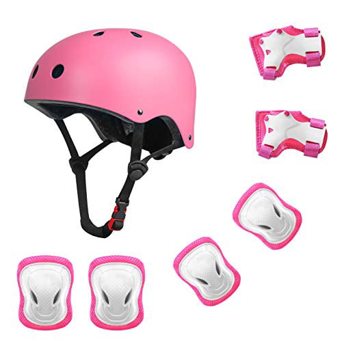 YUFU Kids Protective Gear Set Adjustable Helmet with Sports Knee Elbow Wrist Pads for Toddler Boys Girls Bike Bicycle Skateboard Hoverboard Rollerblading Helmet for Kids 3-13 Years
